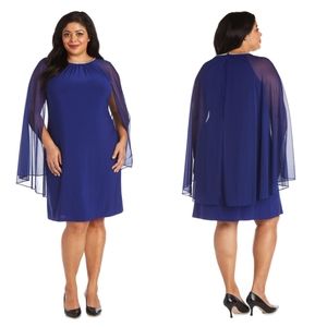 R & M RICHARDS PLUS SIZE CAPE DRESS